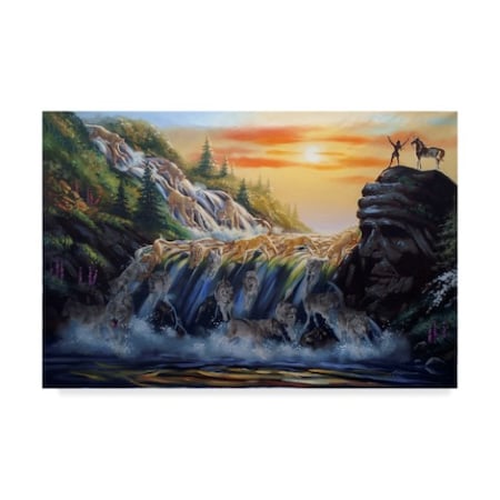 D. Rusty Rust 'The Waterfall' Canvas Art,16x24